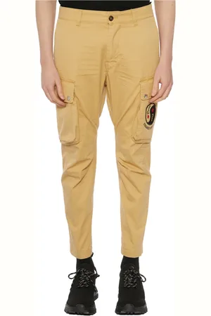 Dsquared2 Spodnie, Mężczyzna, Beżowy, M, Bawełna, Spodnie Cargo z Bawełny
