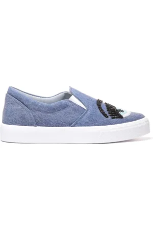 Chiara Ferragni Buty, Kobieta, Niebieski, 39 EU, Denim, Denimowe wsuwane sneakersy