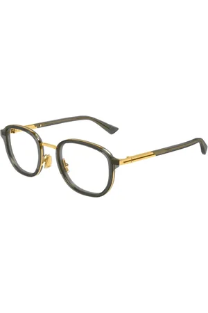 Bottega Veneta Akcesoria, unisex, Szary, ONE SIZE, Metalowa oprawka z acetatowym okręgiem