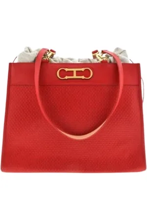 Carolina Herrera Torebki, Kobieta, Czerwony, ONE SIZE, Bawełna, Torba Shopping Bag Initials Insignia