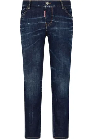 Dsquared2 Jeansy, Kobieta, Niebieski, 2XS, Bawełna, Spodnie Jeansyowe Slim Cut