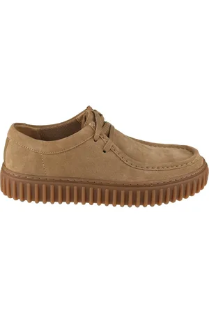 Clarks Buty, Mężczyzna, Beżowy, 41 EU, Zamsz, Półbuty sznurowane Torhill Lo