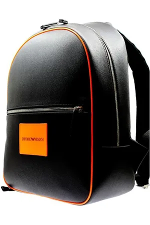 Emporio Armani Torebki, Mężczyzna, Czarny, ONE SIZE, Poliester, Plecak z naszywkami i szelkami Backpack