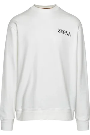 Ermenegildo Zegna Bluzy, Mężczyzna, Biały, L, Bawełna, Biała bluza dresowa crewneck