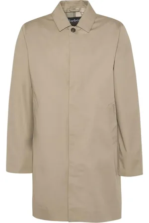 Barbour Płaszcze, Mężczyzna, Beżowy, L, Bawełna, Dopasowany Płaszcz Wodoodporny
