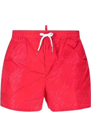 Dsquared2 Stroje kąpielowe, Mężczyzna, Czerwony, XS, Nylon, Monogram Swimwear