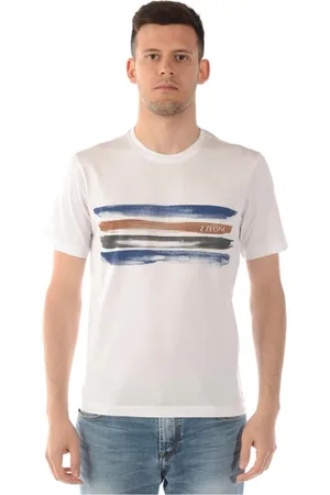 Ermenegildo Zegna Koszulki, Mężczyzna, Biały, S, Bawełna, T-Shirt Sweatshirt
