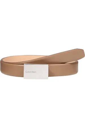 Calvin Klein Akcesoria, Kobieta, Beżowy, 95 CM, Skóra, Pasek z prawdziwej skóry