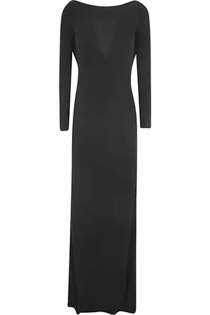 Dsquared2 Sukienki, Kobieta, Czarny, M, Długa Sukienka z Odkrytymi Plecami