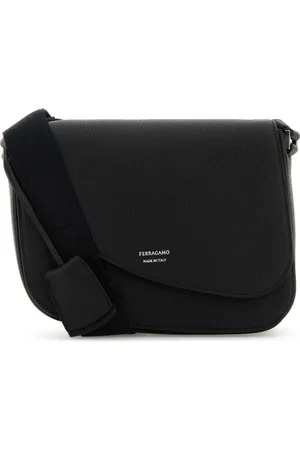Salvatore Ferragamo Torebki, Mężczyzna, Czarny, ONE SIZE, Czarna skórzana torba na ramię