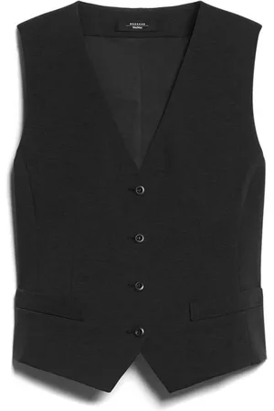 Max Mara Kurtki, Kobieta, Czarny, S, Bawełna, Czarna Kamizelka z Bawełny Jersey