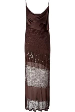 Pinko Sukienki, Kobieta, brązowy, S, Brązowa Sukienka Marrone Ss 25