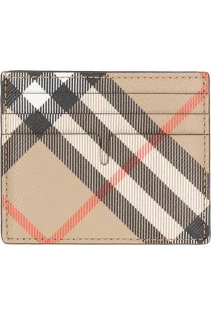 Burberry Akcesoria, Mężczyzna, Beżowy, ONE SIZE, Bawełna, Etui na karty w kratę