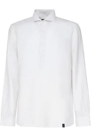 FAY Koszule, Mężczyzna, Biały, 4XL, Bawełna, Biała koszulka polo z mieszanki bawełny i lnu