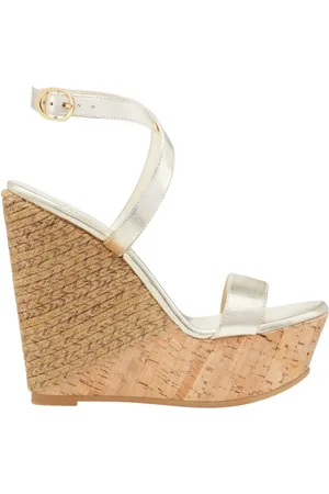 Stuart Weitzman Buty, Kobieta, Szary, 39 EU, Glamour Korkowe Sandały na Koturnie