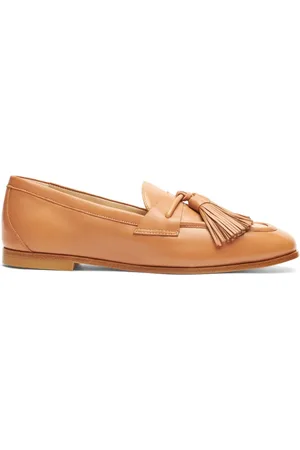 Stuart Weitzman Buty, Kobieta, Beżowy, 37 1/2 EU, Skóra, Lordsy Lindi z frędzlami