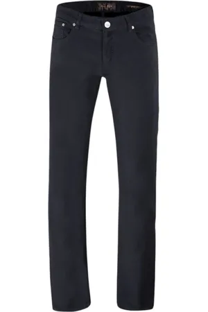 MOORER Spodnie, Mężczyzna, Niebieski, W38, Spodnie Slim Fit
