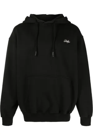 Drôle de Monsieur Bluzy, Mężczyzna, Czarny, XS, Bawełna, Czarna Bluza z Kapturem z Nadrukowanym Logo