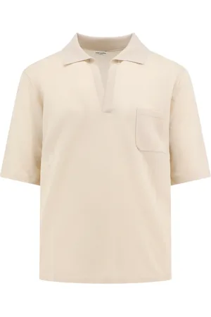 Saint Laurent Koszulki, Mężczyzna, Beżowy, L, Wełna, Cassandre Polo
