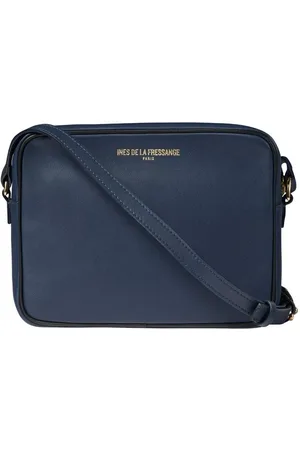 Inès de la Fressange Torebki, Kobieta, Niebieski, ONE SIZE, Skóra, Torba Marcia w granatowym kolorze z czarnym wykończeniem