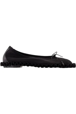 Simone Rocha Buty, Kobieta, Czarny, 40 EU, Czarne Mesh Frill Ballerinas
