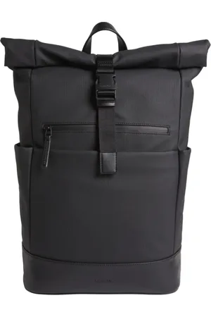 Calvin Klein Torebki, Mężczyzna, Czarny, ONE SIZE, Poliester, Sensual Roll Top Czarny Plecak