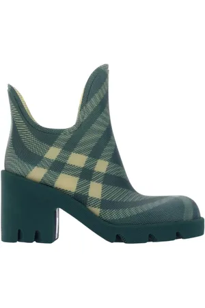 Burberry Buty, Kobieta, Zielony, 40 EU, Botki na masywnym obcasie z wzorem w kratę