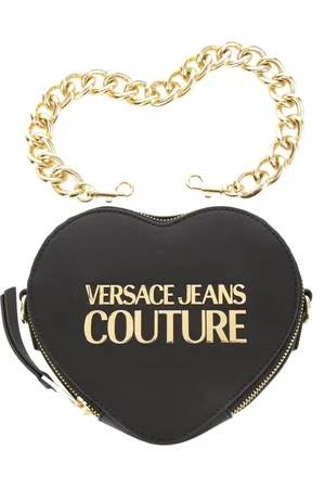 VERSACE Torebki, Kobieta, Czarny, ONE SIZE, Serce Logo Lock Torba Czarna