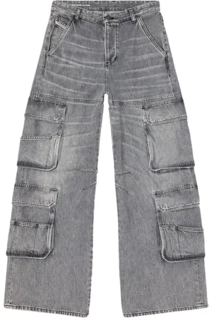 Diesel Jeansy, Kobieta, Szary, W26, Bawełna, Spodnie Jeansyowe Cargo