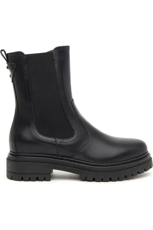 Nero Giardini Buty, Kobieta, Czarny, 36 EU, Skóra, Czarne Botki z Elastycznym Detalem