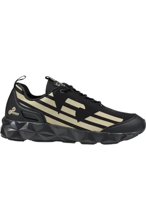 EA7 Buty, Mężczyzna, Czarny, 37 1/2 EU, Poliester, Drukowane sneakersy z gumową podeszwą