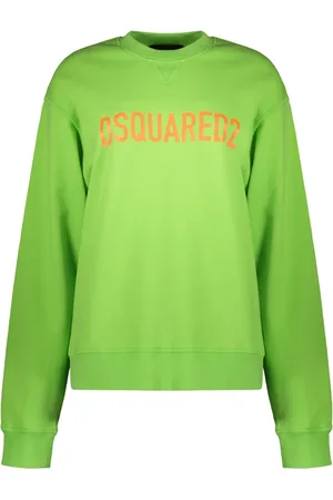 Dsquared2 Bluzy, Kobieta, Zielony, M, Bawełna, Bawełniana bluza dresowa z detalem logo