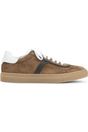 Brunello Cucinelli Buty, Kobieta, brązowy, 40 EU, Skóra, Brązowe Sneakersy w Luksusowym Stylu