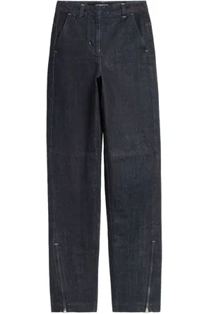 Jacquemus Jeansy, Kobieta, Niebieski, W27, Niebieskie Jeansyy z Zameczkami na Kostkach