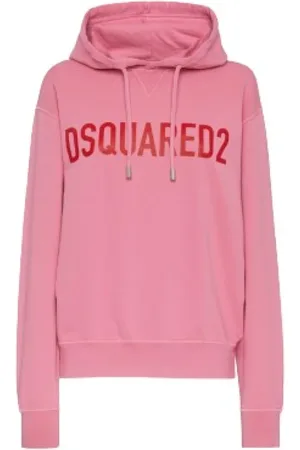 Dsquared2 Bluzy, Kobieta, Różowy, L, Bawełna, Bluza z kapturem z kultowym logo