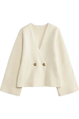 By Malene Birger Swetry, Kobieta, Biały, M, Len, Dzianinowy kardigan