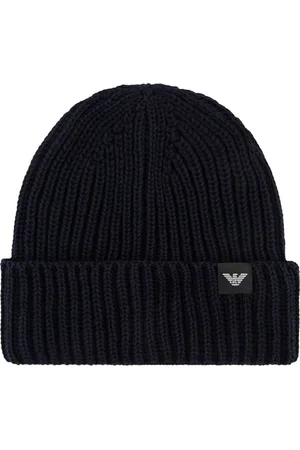 Emporio Armani Akcesoria, Mężczyzna, Niebieski, L, Stylowa Czapka Beanie