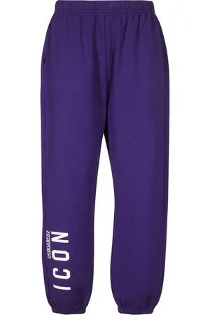Dsquared2 Spodnie, Kobieta, Fioletowy, M, Bawełna, Spodnie dresowe z nadrukowanym logo