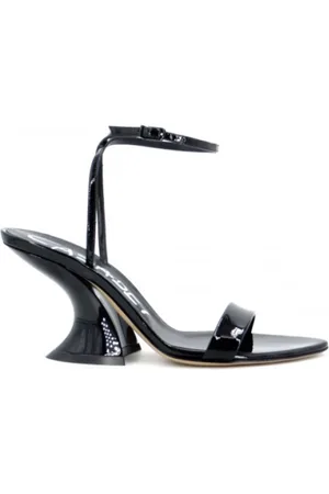 Casadei Buty, Kobieta, Czarny, 37 EU, Skóra, Sandały ze skóry lakierowanej Tiffany