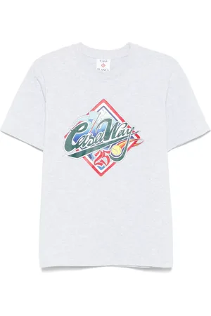 Casablanca Koszulki, Mężczyzna, Biały, L, Bawełna, Koszulka T-shirt World Series Crew Neck