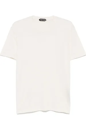 Tom Ford Koszulki, Mężczyzna, Beżowy, XL, T-shirt z mieszanki bawełny