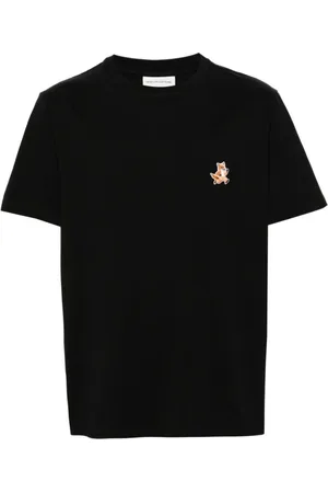 Maison Kitsuné Koszulki, Mężczyzna, Czarny, M, Bawełna, Komfortowy T-shirt Speedy Fox Patch