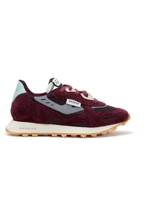 RUN OF Buty, Kobieta, Czerwony, 36 EU, Skóra, Sneaker Mahogany W