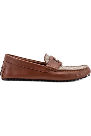 Gucci Buty, Mężczyzna, brązowy, 40 EU, Skóra, Skórzane mokasyny z logo GG