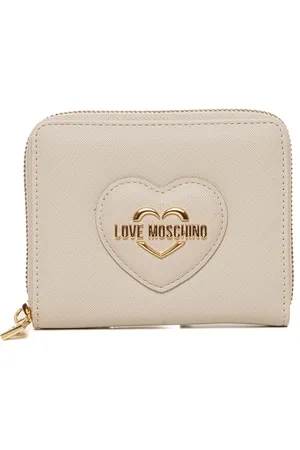 Moschino Akcesoria, Kobieta, Beżowy, ONE SIZE, Stylowy portfel z wieloma przegródkami