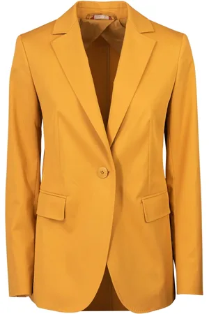 Max Mara Kurtki, Kobieta, Pomarańczowy, M, Bawełna, Dopasowana marynarka jednorzędowa