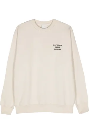 Drôle de Monsieur Bluzy, Mężczyzna, Beżowy, S, Bawełna, Szara Bluza z Okrągłym Dekoltem w Odcieniu Taupe