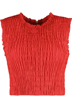 Patou Koszulki, Kobieta, Czerwony, S, Piqué Crop Top Materiał Poliestrowy
