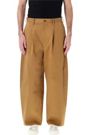 Comme des Garçons Spodnie, Mężczyzna, brązowy, M, Beżowe Spodnie Chino Stylowe Szerokie Nogi