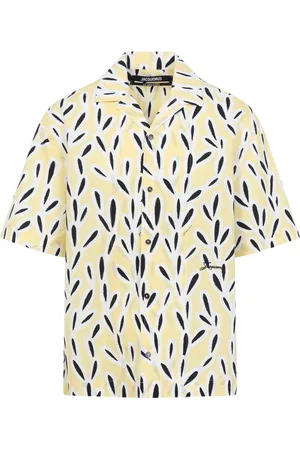 Jacquemus Koszule, Mężczyzna, Żółty, L, Żywy żółty i pomarańczowy koszula